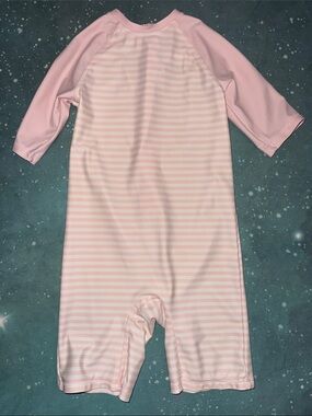 H&M Pink & White Striped One-Piece swimsuit size 3 4